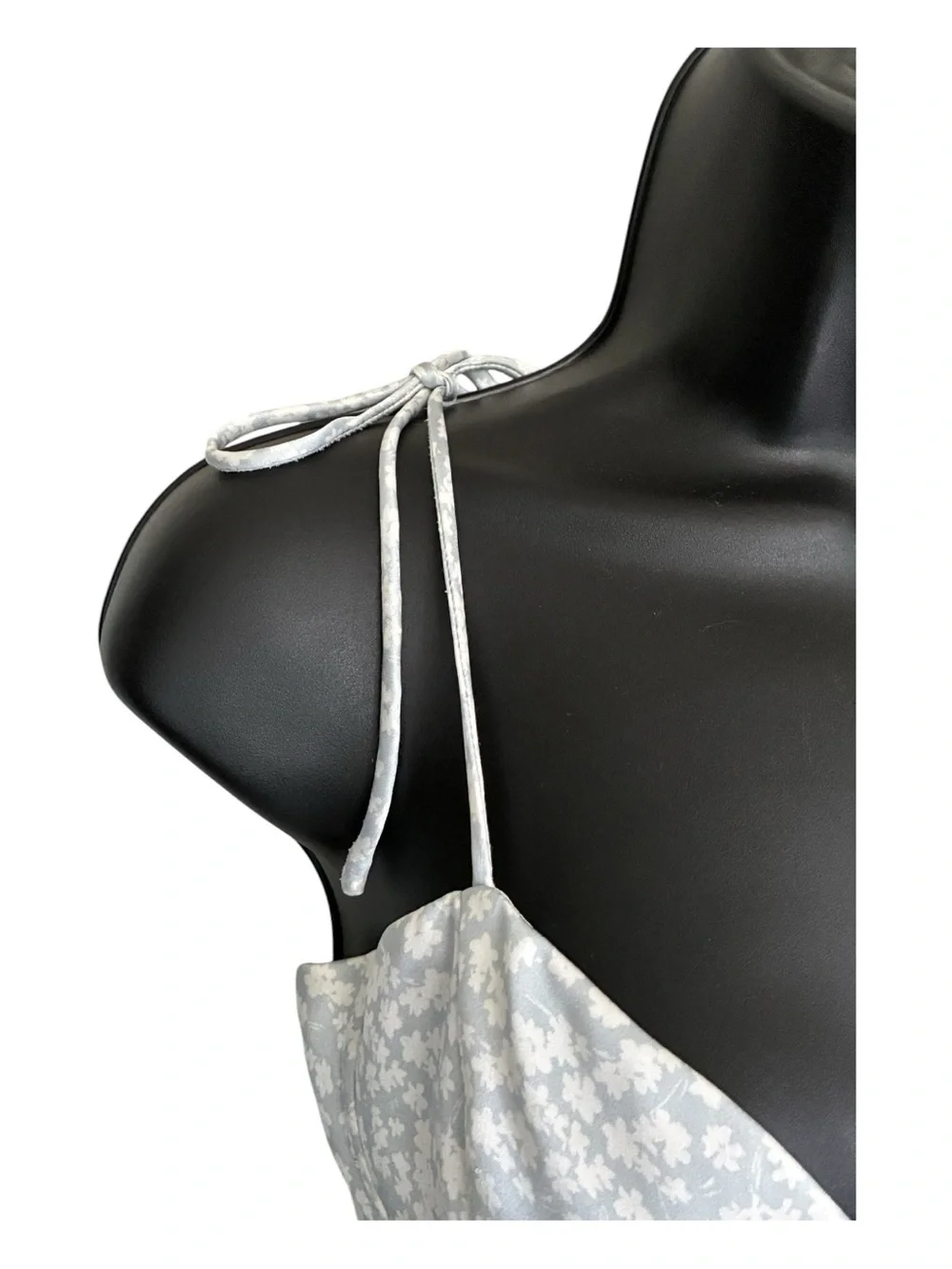 White Fox Ditsy Floral Tie-Front Light Blue Bralette - Size XS
